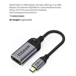 Brand new USB C to HDMI Adapter 4K Cable, USB Type-C to HDMI Adapter [Thunderbolt 3/4] HDMI for Laptop MacBook Pro/Air, iPhone 15 16 17 Pro max, Dell 