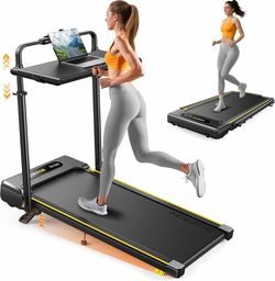 3-in-1 Under Desk Treadmill + Workstation – Foldable & Incline