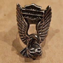 Singed Eagle "G&S" 1985 Riders Harley Davidson Ring Size 7