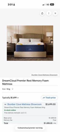 King Dreamcloud Hybrid Premier Rest Mattress