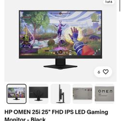 HP OMEN 25i 25" FHD IPS LED Gaming Monitor - Black