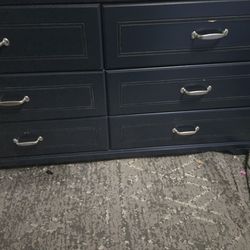 Dark Blue Dresser w/ Mirror  and 1 night stand