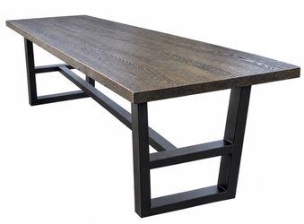 REAL Oak Wood and Metal Dining / KitchenTable