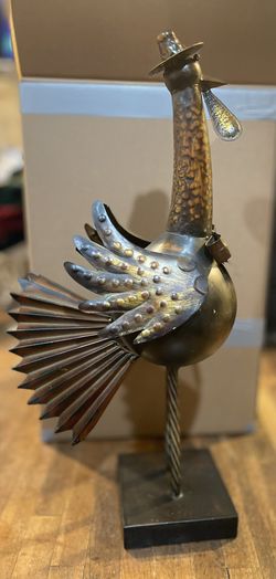 Steel Turkey Sculpture About 3’ Tall 