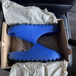 Royal Blue Yeezy Slides 