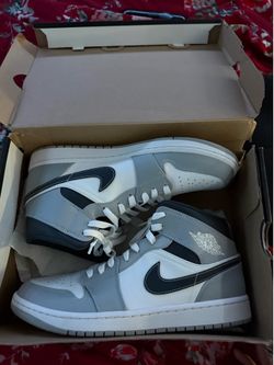 Size 11 Air Jordan Retro mid  LT/ Smoke Grey/White