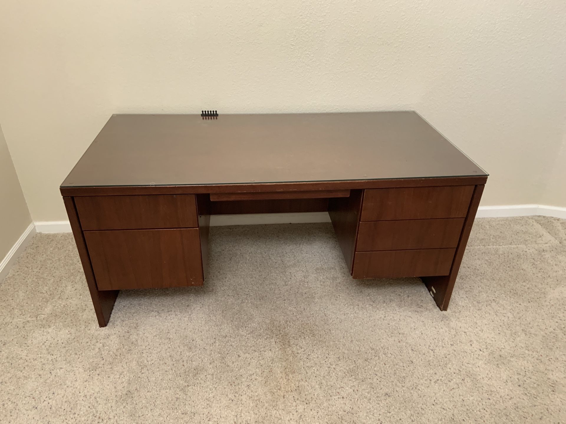 Large desk with glass top