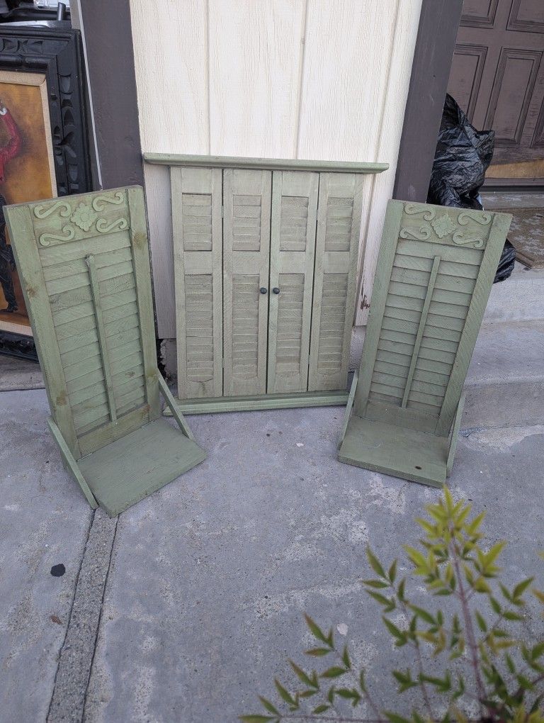 Window Shutter Mirror Set Home Interior