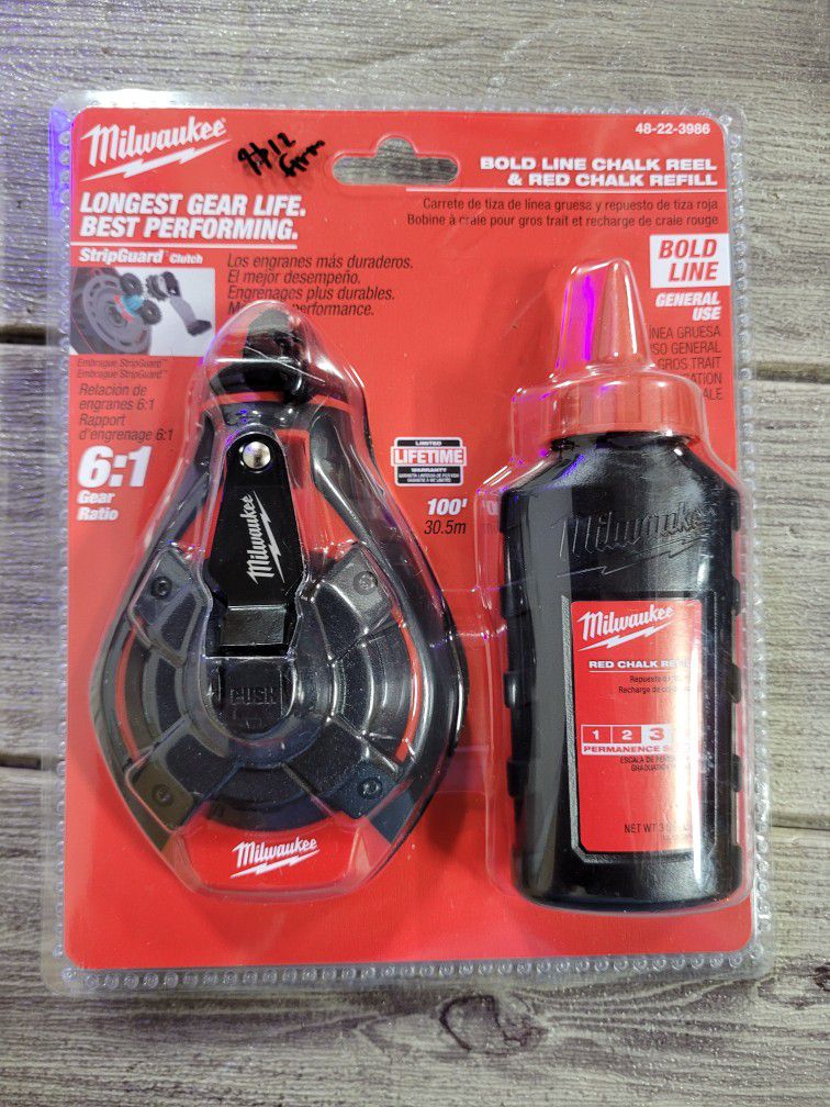 Milwaukee 100 ft. Bold Line Chalk Reel Kit with Red Chalk for Sale in  Downey, CA OfferUp