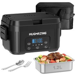 Cordless Electric Lunch Box for Adults, Men & Women - Rechargeable Self-Heating Food Warmer with 1.2L SS Container, Battery-Powered Heated Lunch Box, 