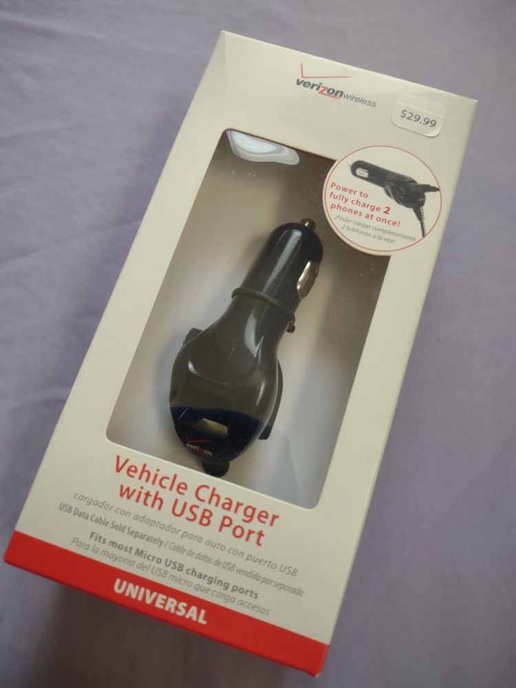 Verizon Vehicle Charger W/ USB Port