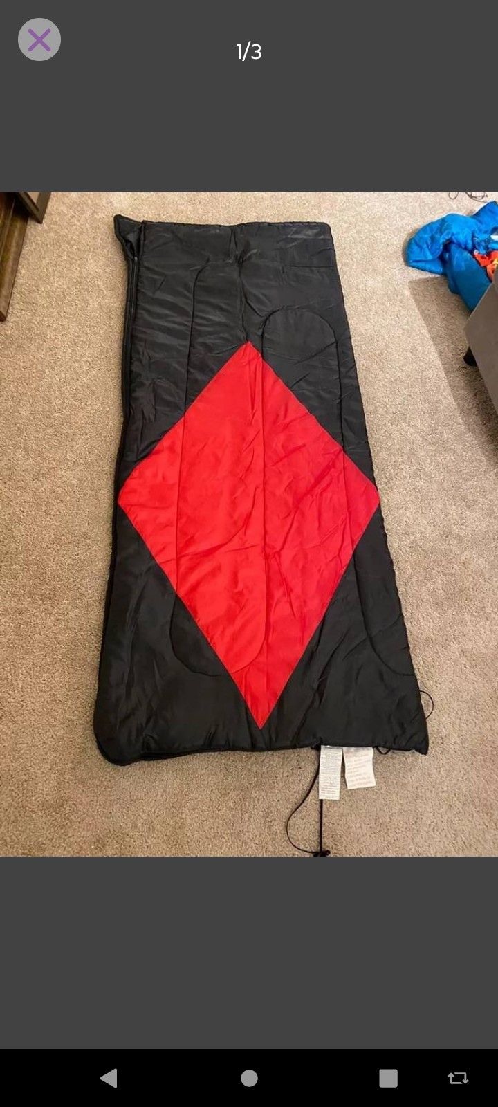 Rectangle Sleeping Bag (72"LX58"WX1"T) W/ Zipper