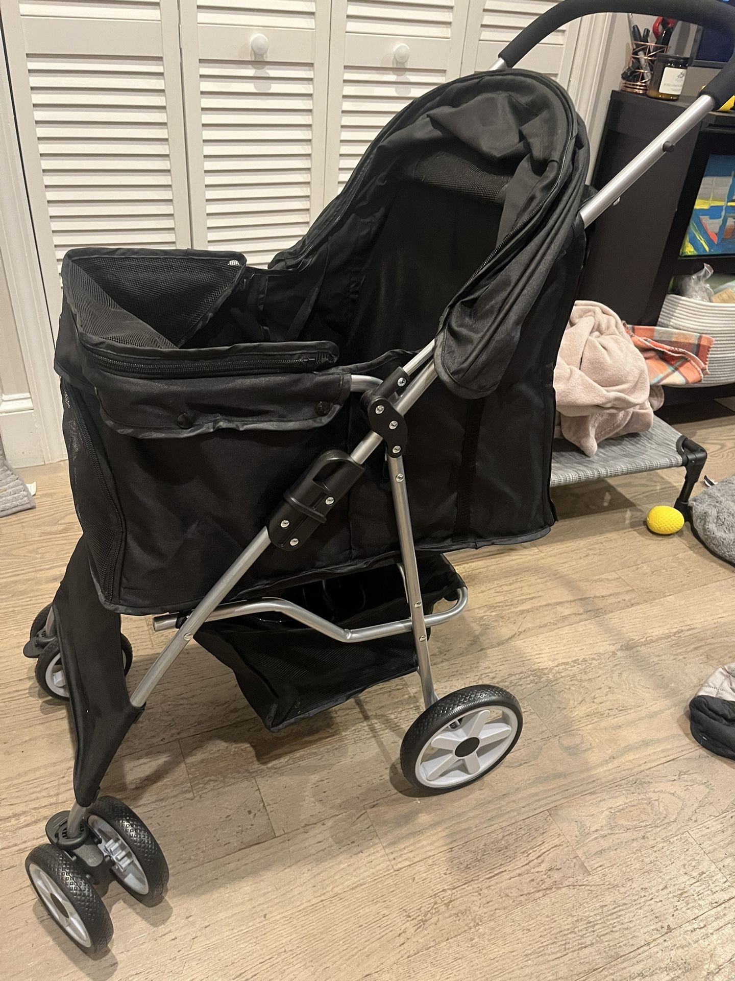 Black Pet Stroller For Small & Medium Dogs & Cats
