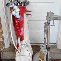 Golf 16 Clubs 6 Balls Plus Bag Cart