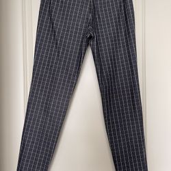NWT Banana Republic Sloan Charcoal Checked Pants, Size 0S