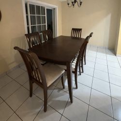 Wooden Dining Table and Chairs