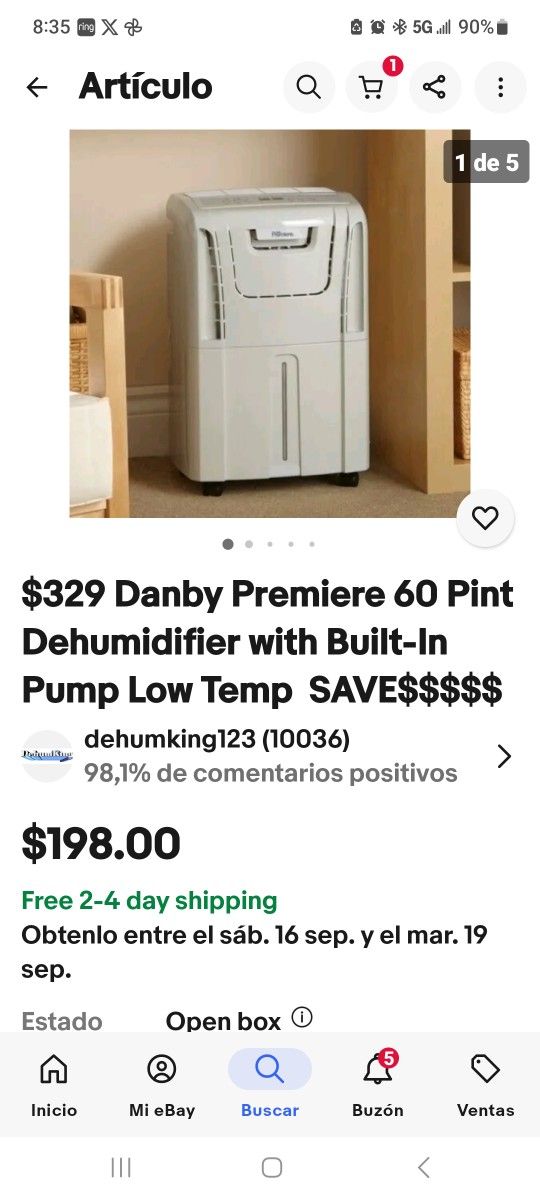 Danby Premiere 60 Pint Dehumidifier