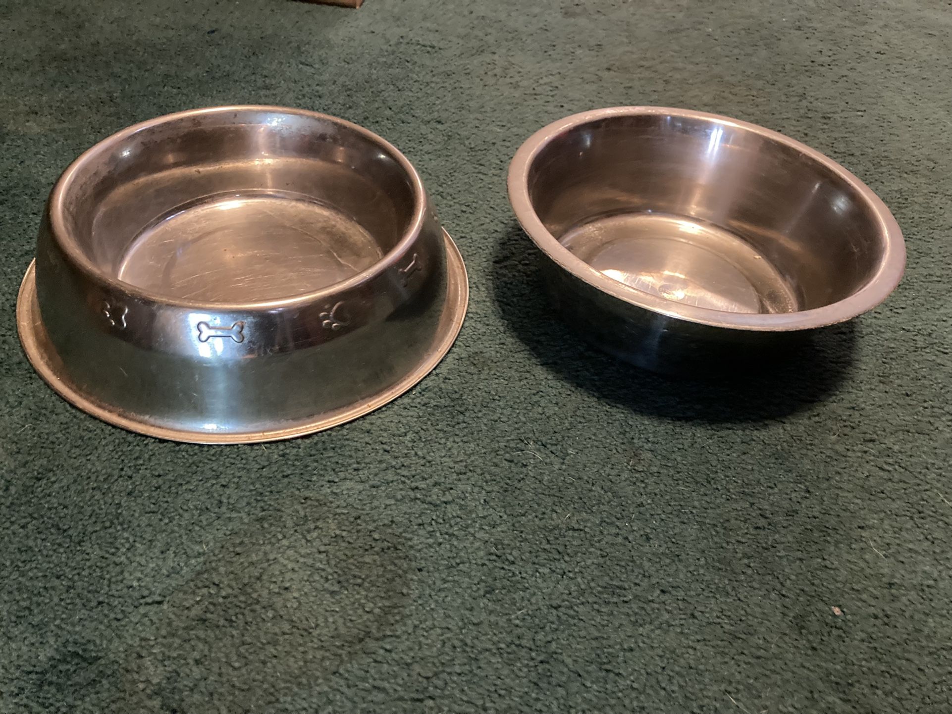 2 Large Dog Food /water Bowls