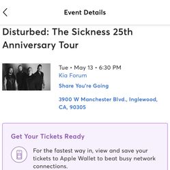 Disturbed Tickets