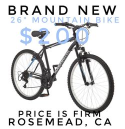 Roadmaster Granite Peak Men's Mountain Bike, 26" wheels, Black/Blue