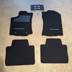 Toyota Tacoma Black Carpet Floor Mats & front License Plate Holder