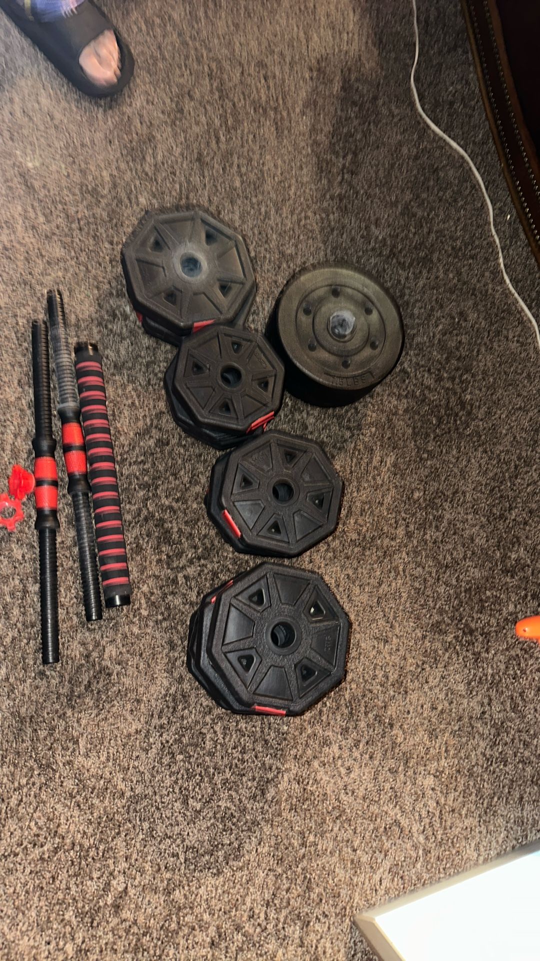 Weight set W/curl Bar