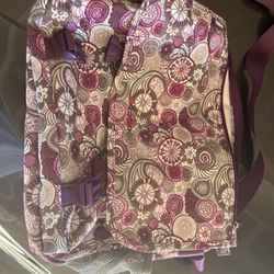 Purple floral messenger bag