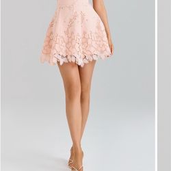 House Of Cb XS - Isla Scallop Broderie Anglaise Minidress