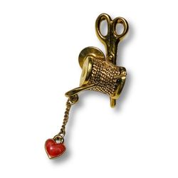 Vintage Gold Avon Scissor, Thread, & Needle Brooch
