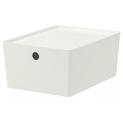 IKEA KUGGIS White Box with lid, 10 1/4”x 13 3/4” x 6”
