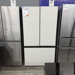 Samsung - Bespoke 30 Cu Ft 3-Door French Door Refrigerator With Autofill Water Pitcher In White Glass 