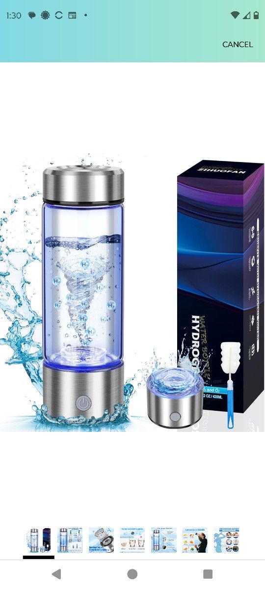 2025 New Hydrogen Water Generator Bottles, Portable Hydrogenated Water Bottle with SPE PEM Technology, 420ml Hydrogen Water Bottle Generator, Recharge