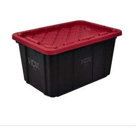 27 Gal. Tough Storage Tote in Black and Red