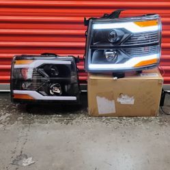 LED DRL and projector headlights for Chevy Silverado 2007_2013