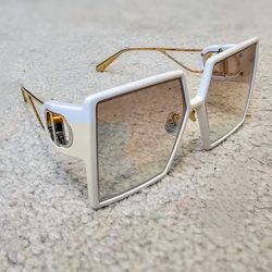 Christian Dior 30Montaigne SU 95B Ivory Gold Rose Grey Women Sunglasses Oversize