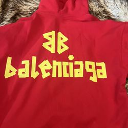 Balenciaga New Red Hoodie Large , Xl