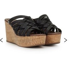 New Sam Edelman Devon Leather Wedge Sandal size 81/2