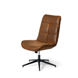 Homy Casa Charlotte Swivel Adjustable Height Accent Chair in Suede Brown