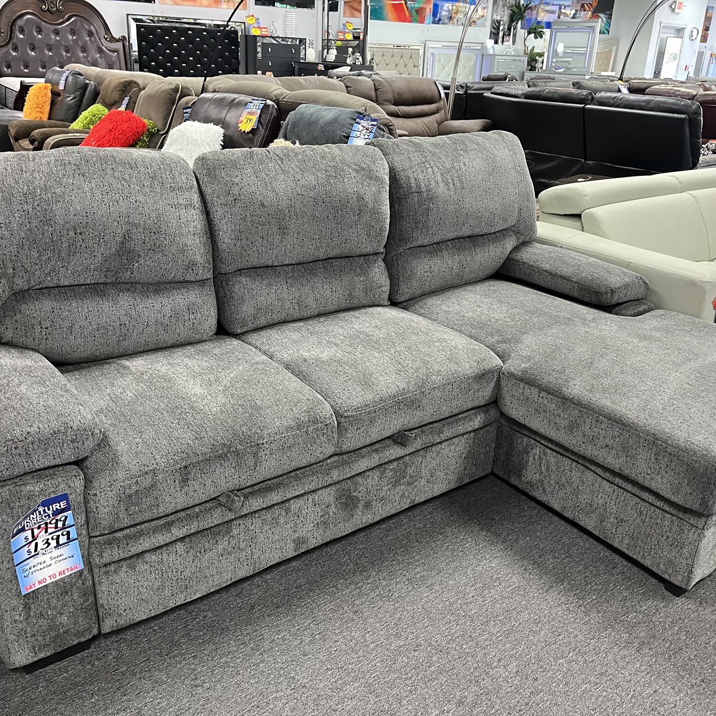 SLEEPER SOFA L SECTIONAL LIVING ROOM SET STORE CLOSING EVERYTHING MUST GO ONLY $53 INITIAL PAYMENT 