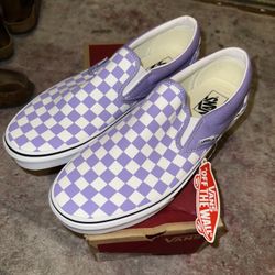 Purple Checkered Vans Shoes