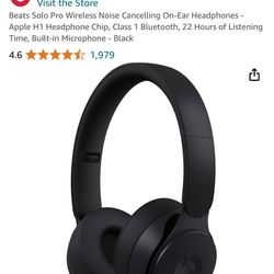 Beats Solo Pro Wireless Noise Cancelling On-Ear Headphones - Apple H1 Headphone Chip, Class 1 Bluetooth, 22 Hours of Listening Time, Built-in Micropho