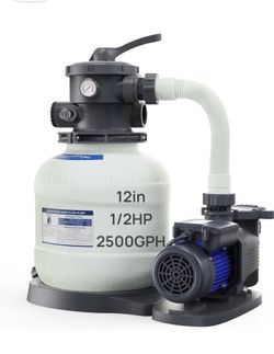 SFPV120T 1/2 HP Sand Filter Pump 2500GPH with Timer 12in Up to 9000GAL