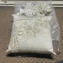 Wedding Ring Pillow & garter 