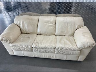 White leather sofa