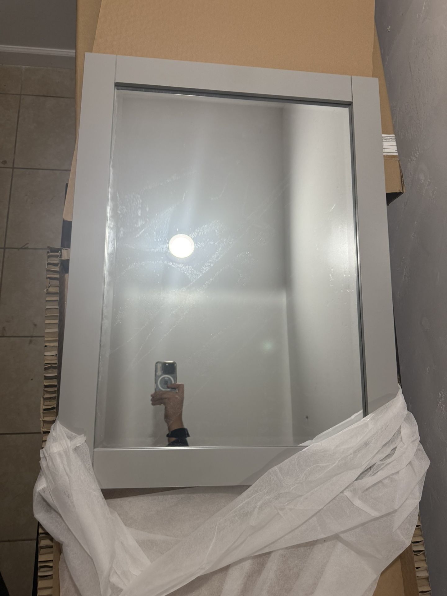 Bathroom Mirrors in storm gray