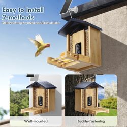 Bird Feeder, 5MP Solar-Powered Smart Bird Feeder with Camera, AI Identi