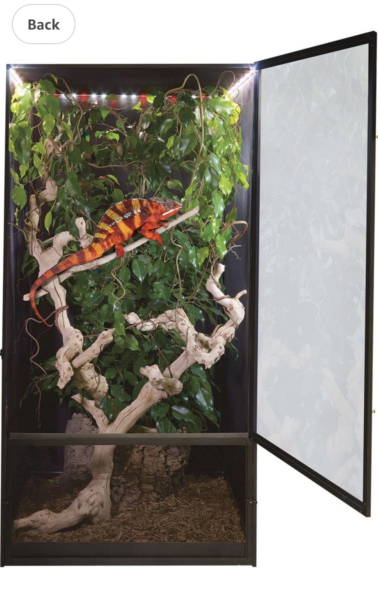 Zoo Med ReptiBreeze LED Deluxe Open Air Aluminum Screen Habitat, X-Large 24 L x 24 W x 48 H