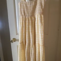 Yellow Gingham Maxi Dress