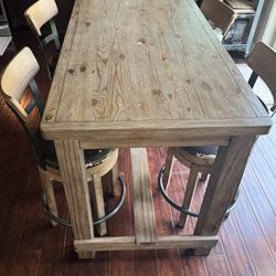 Counter Height Wooden Table With Chairs