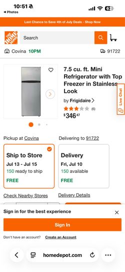 Frigidaire Ready for Pick up